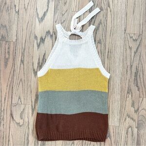 Mine Women’s Striped Multicolor Knit Tank Top Size Small